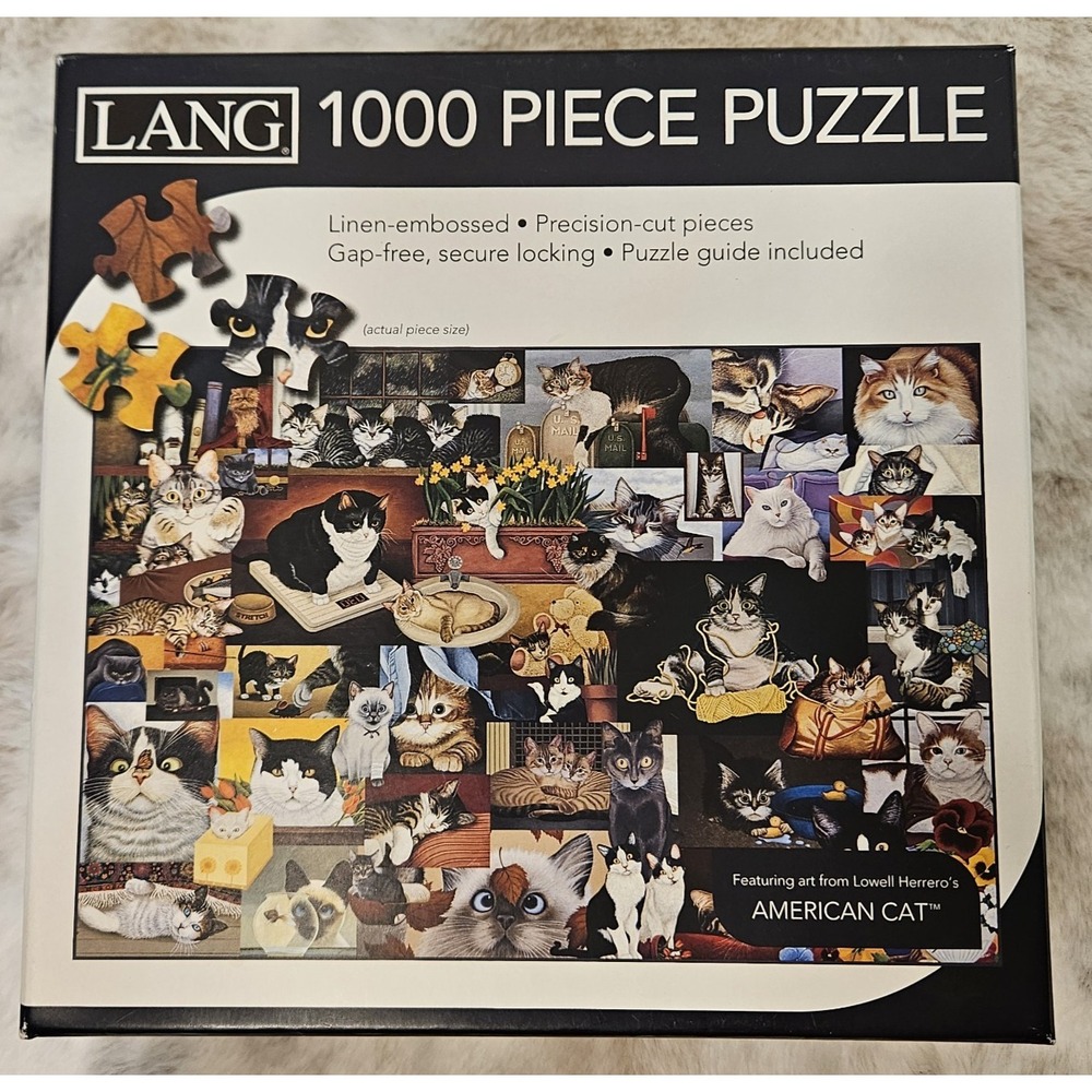 Lang 1000 pc American Cat Jigsaw Puzzle Lowell Herrero 29"x20" Poster 2021